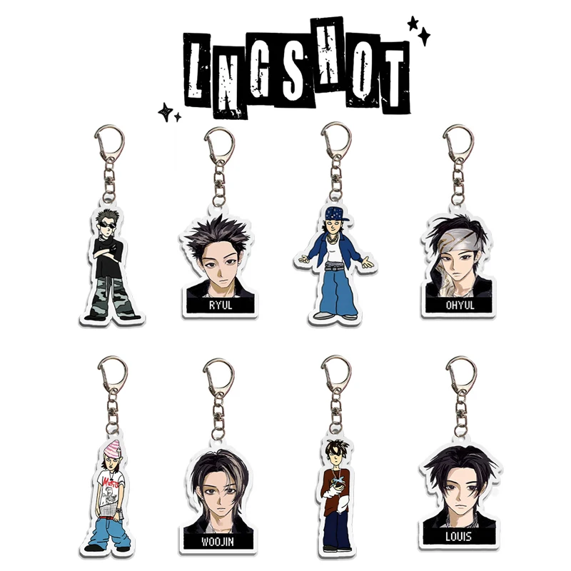2Pcs/Set Kpop Lngshot Shot Callers Album Personality Keychains