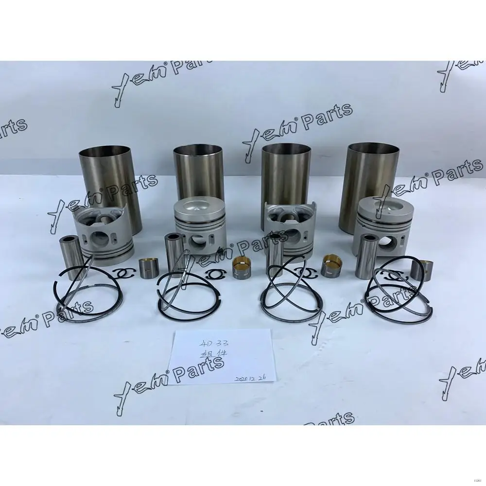 4D33 Engine Cylinder Liner Kit With Piston Rings Liners for Mitsubishi