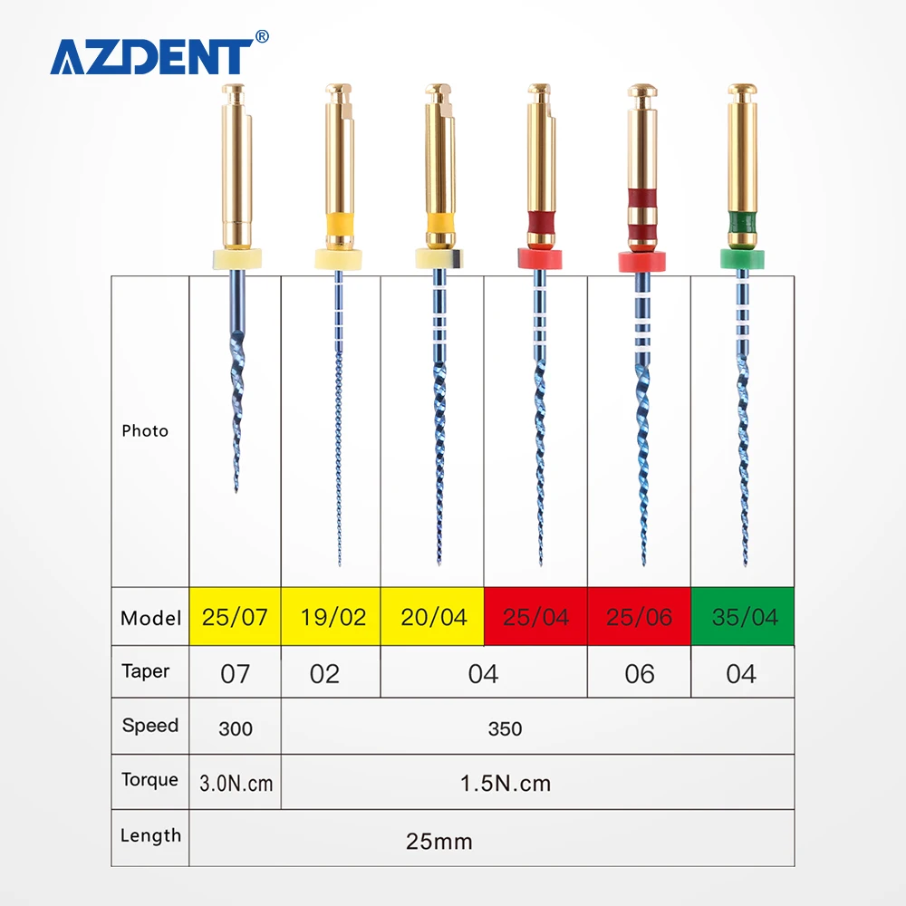 AZDENT Dental Niti Files - Heat Activated Endo Instruments