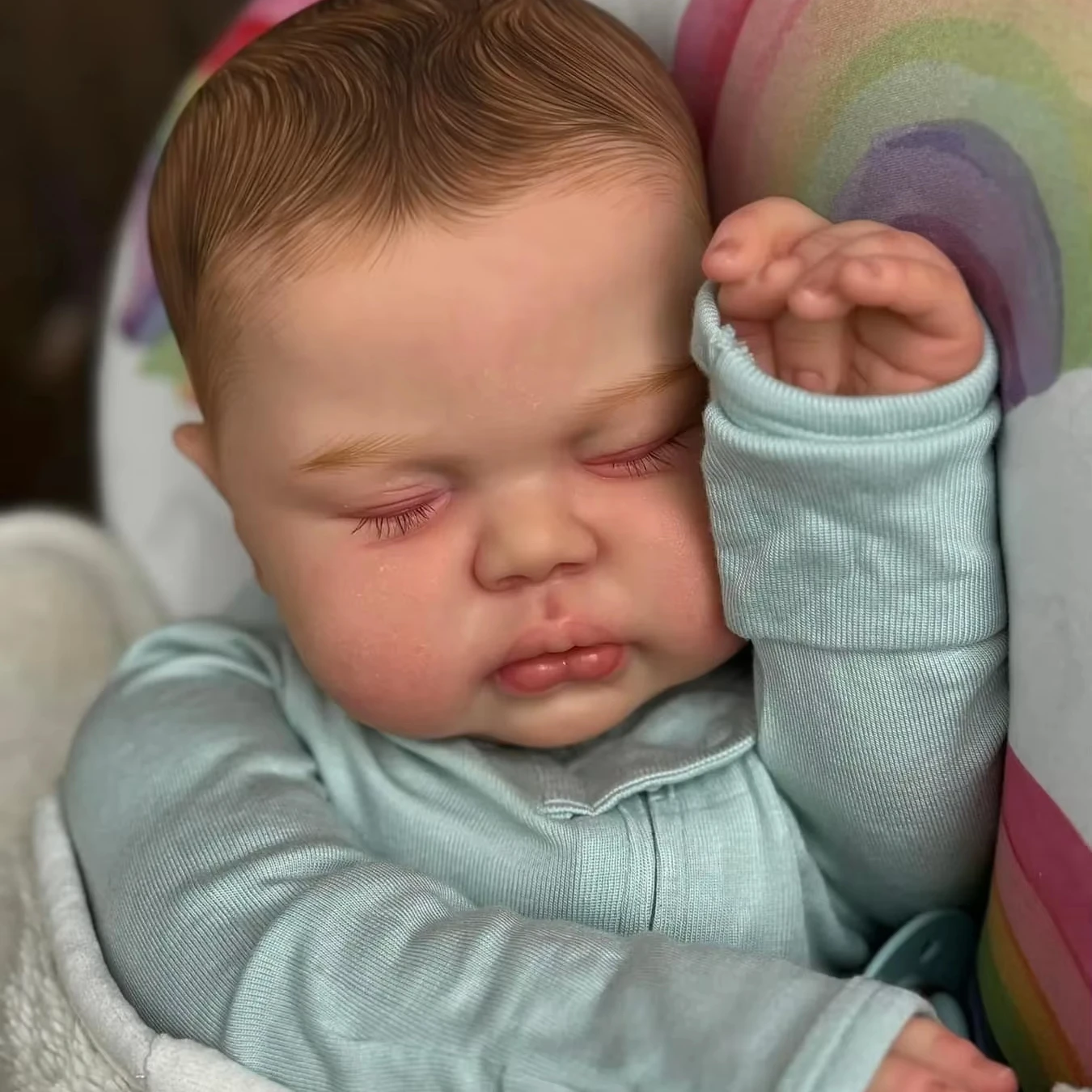 NPK 24Inch Pickle in Soft Cloth Body Lifelike Reborn Toddler Hand Painted Hair Cuddly Baby Girl Doll Baby