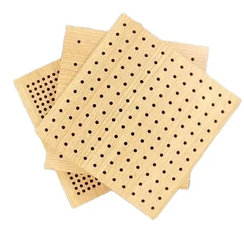 High-end Wood Perforated Acoustic Panels Sound Absorption Panels For Home Office Recording Studio, Modern Wall Decoration