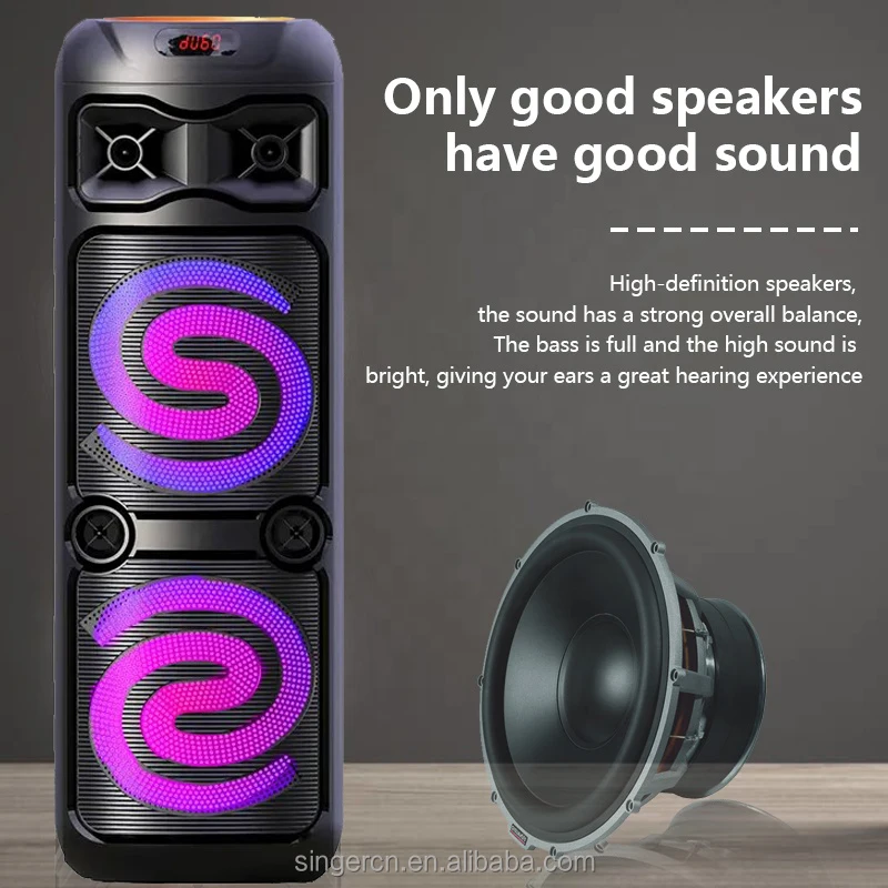 GY-1026G Bass Loud Speaker Amplifier Audio Bt Active Subwoofer 10 Inch with  Microphone for Gatherings