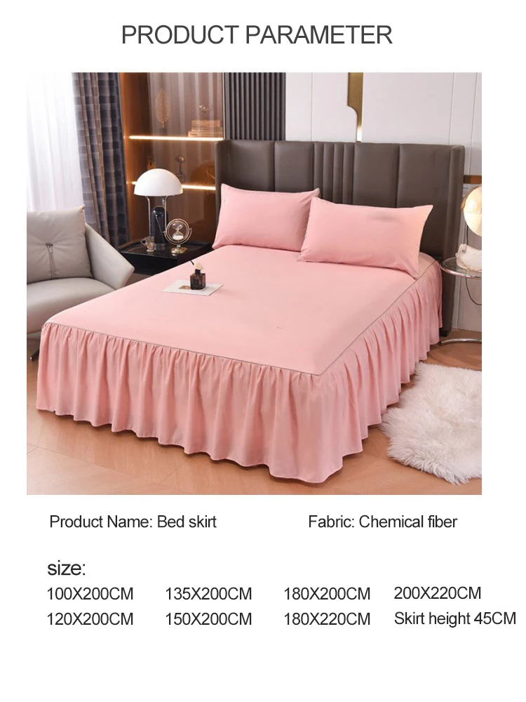 Wholesale High Quality King Size Adjustable Elastic Ruffled Bed Skirt