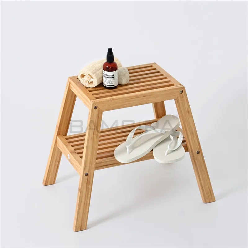 
 Бамбуковая душевая скамейка, сиденье, деревянная скамейка для спа, стул с полкой для хранения, скамейка для ванной  