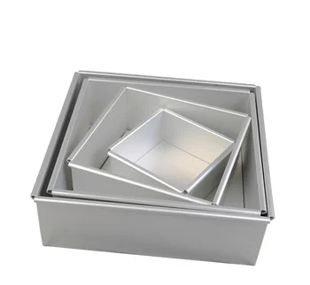 4/5/6/7/8/9/10/11/12/14 inch Aluminium Square Cake Pan cheese mould with removable base