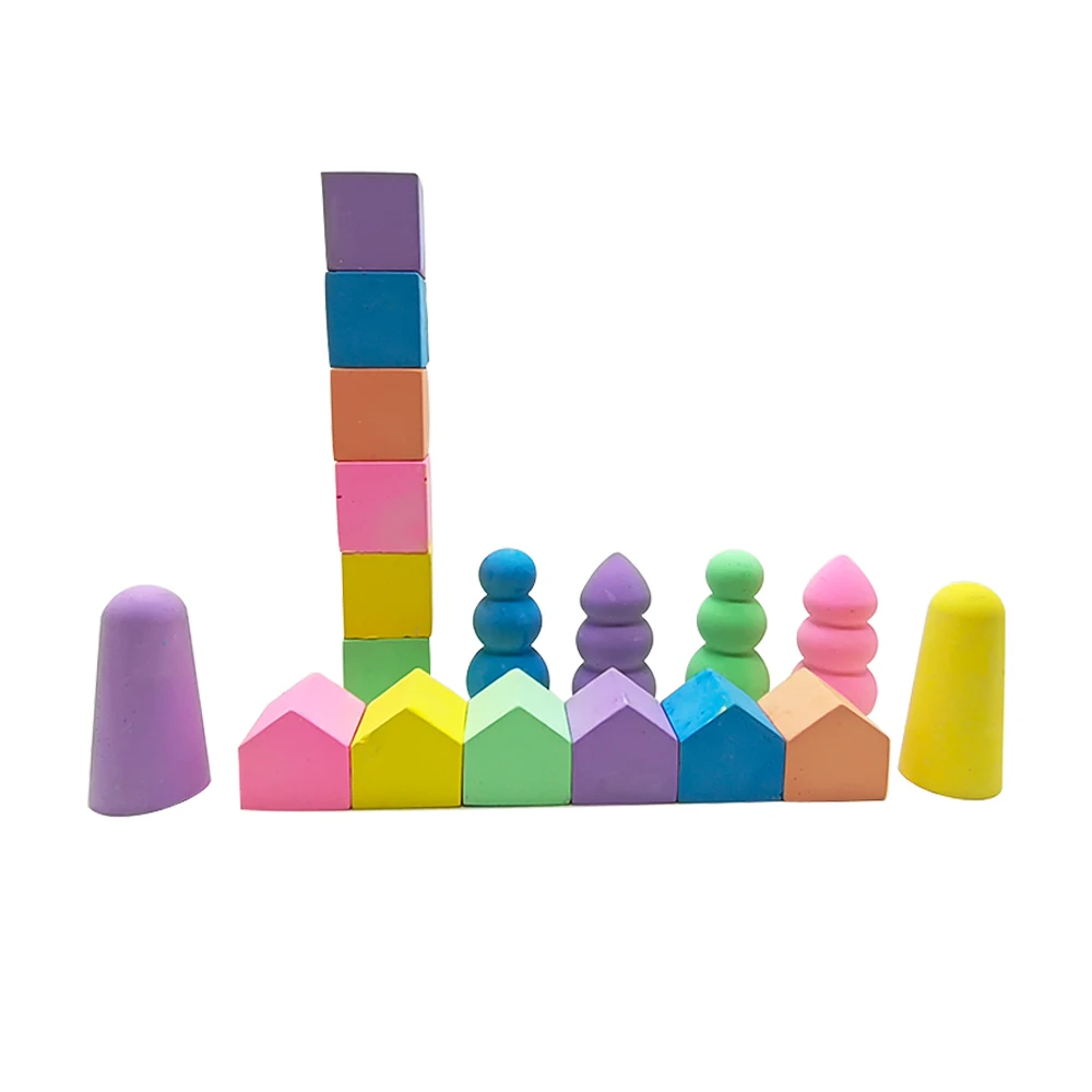 Elsas моющийся Радужный Рог единорога, объемный Мел для тротуара, набор нетоксичный Мел без пыли для улицы