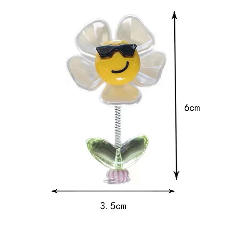 Luxury Car Interior Kits Funny Expression Spring Ornaments Resin PVC Shaking Decorations Funny Expressions Car Shaking Ornaments