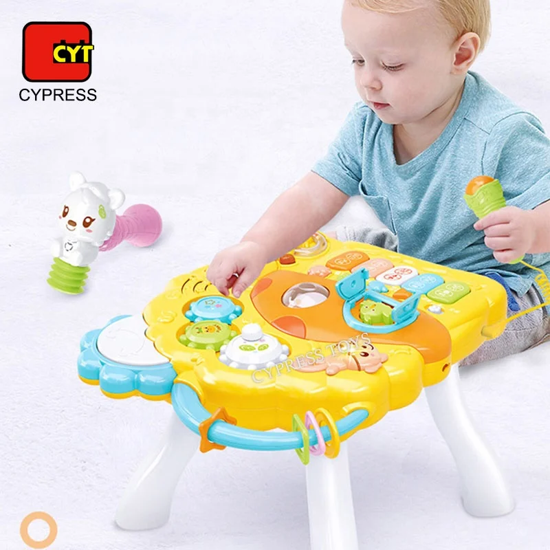 Source 2 in 1 Mushroom Piano Drum Baby Toys Educational Study Desk