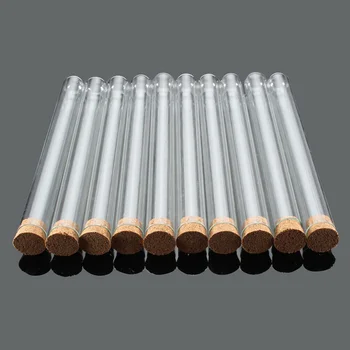 Glass Tube Bottle with Cork Lids Flat Round Bottom Borosilicate Glass Test Tube