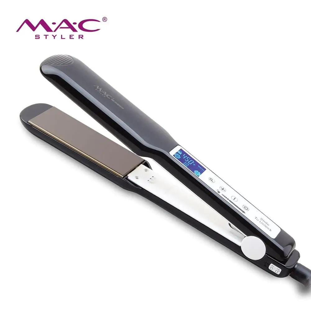 Fast Heating Customized Titanium LCD Display Hair Straightener Best Magic Flat Iron mac Hair Straightener