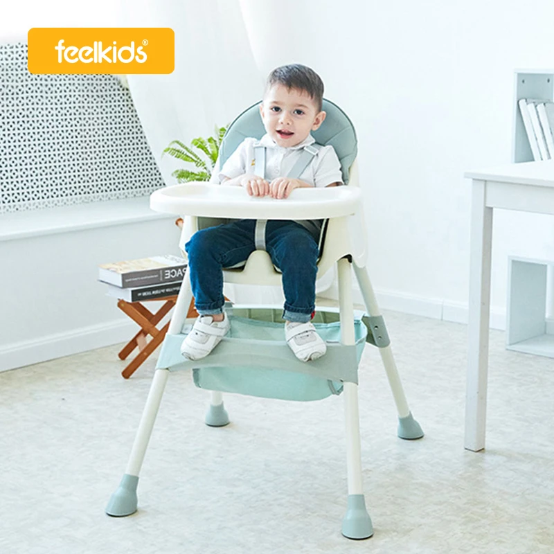 Feelkids-portable Folding Infant Swivel for Children Plastic Kids High Feeding 3 in 1 Baby Dinning Chair