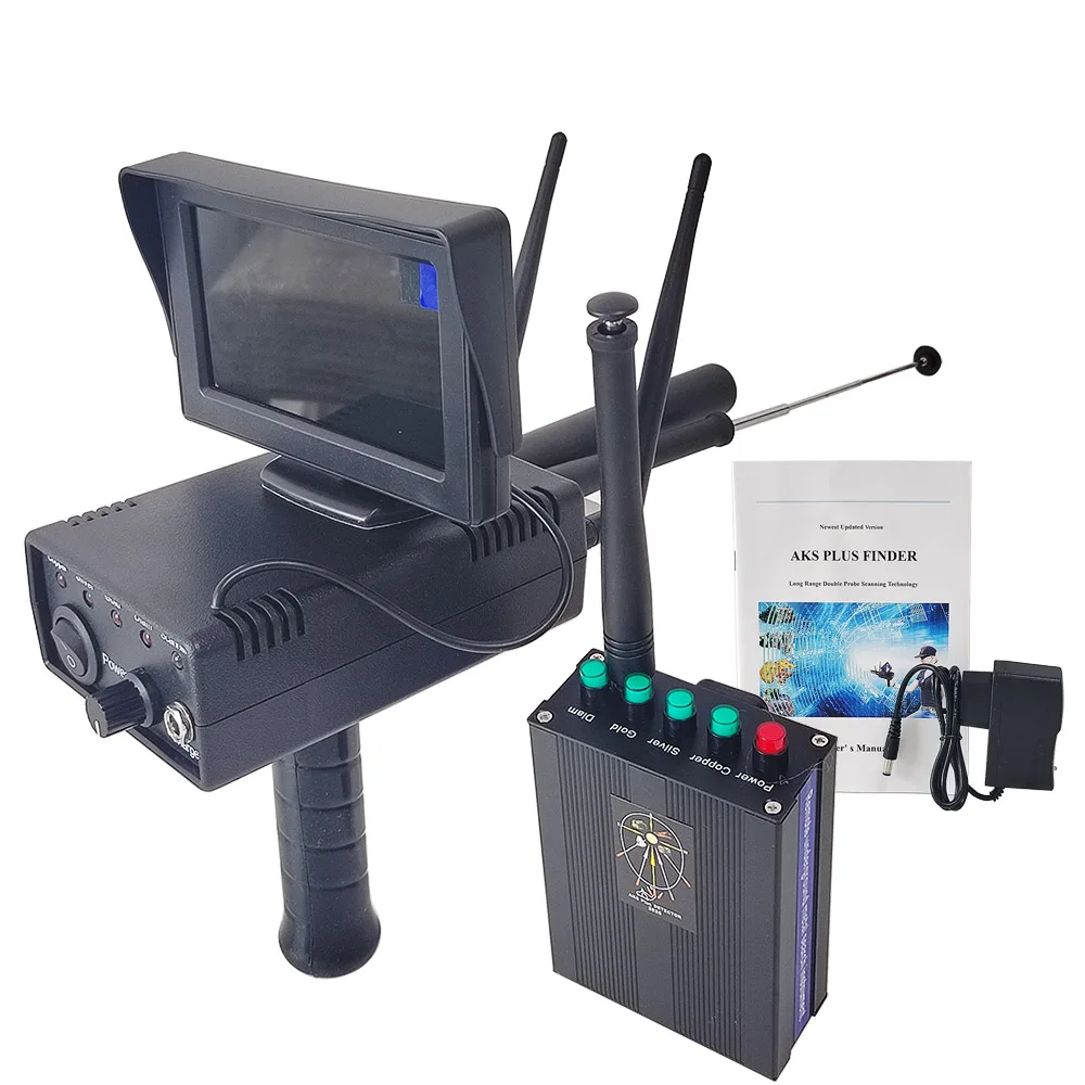 AKS Pulse Finder 3D Large LCD Screen Long Range Gold Silver Copper Diamond Detector Industrial Underground Metal Detector