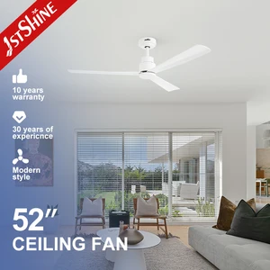 1stshine Ceiling Fan White Plastic High Airflow 52 Inches Smart APP Control Ceiling Fan Without Light