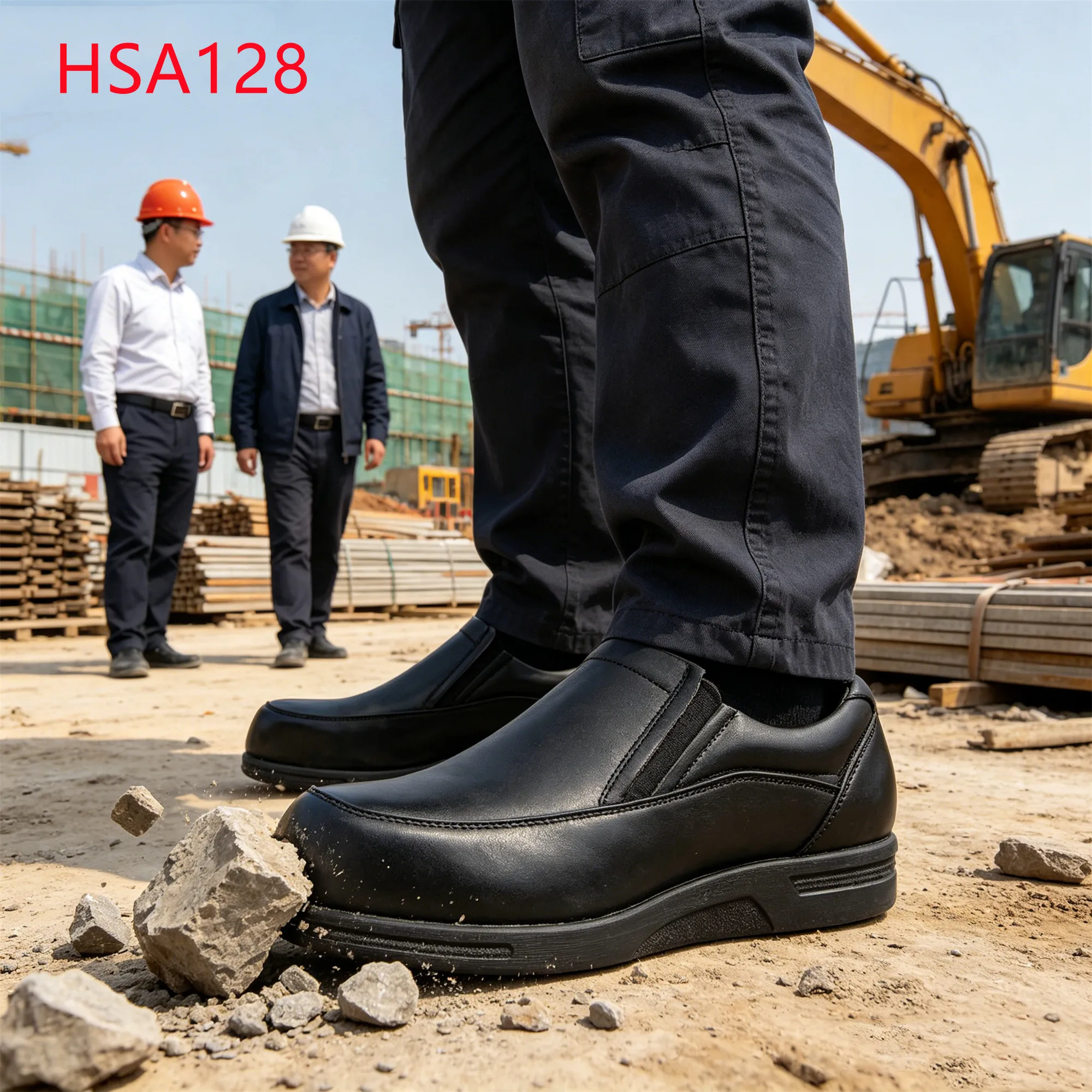 LXG, supervisione in officina: scarpe da lavoro da uomo con puntale in acciaio, scarpe di sicurezza in pelle pieno fiore per manager, ideali per il gemba walk HSA128