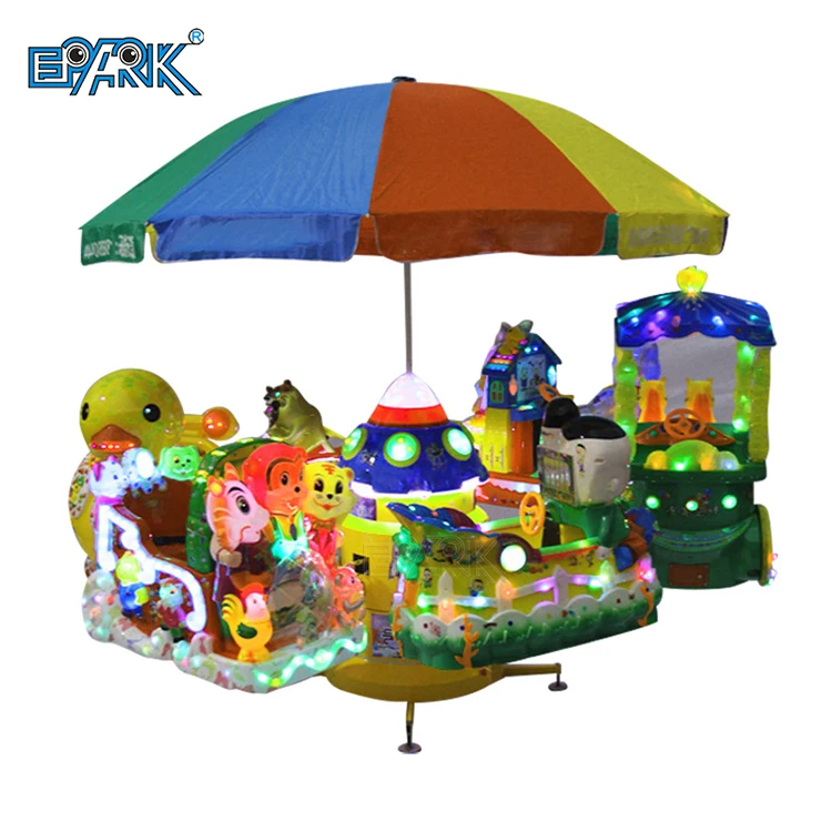 Mini Electric Carousel Kiddie Rides Amusement Park 6/8/10/12 Seat Rotary and Lifting Jet Plane Kids Rides for Sale