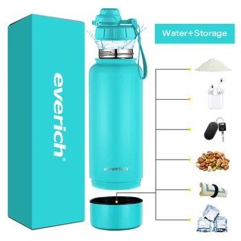 Custom Logo Insulated Water Bottle Stainless Steel Straight Unisex Water  Bottle with Storage Rubber Bottom Water Bottle - China Water Bottle price