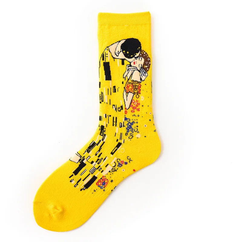 Wholesale Art Cartoon Assorted Colorful Hot Sox Men's Artist Series Crew Cotton  Custom Socks
