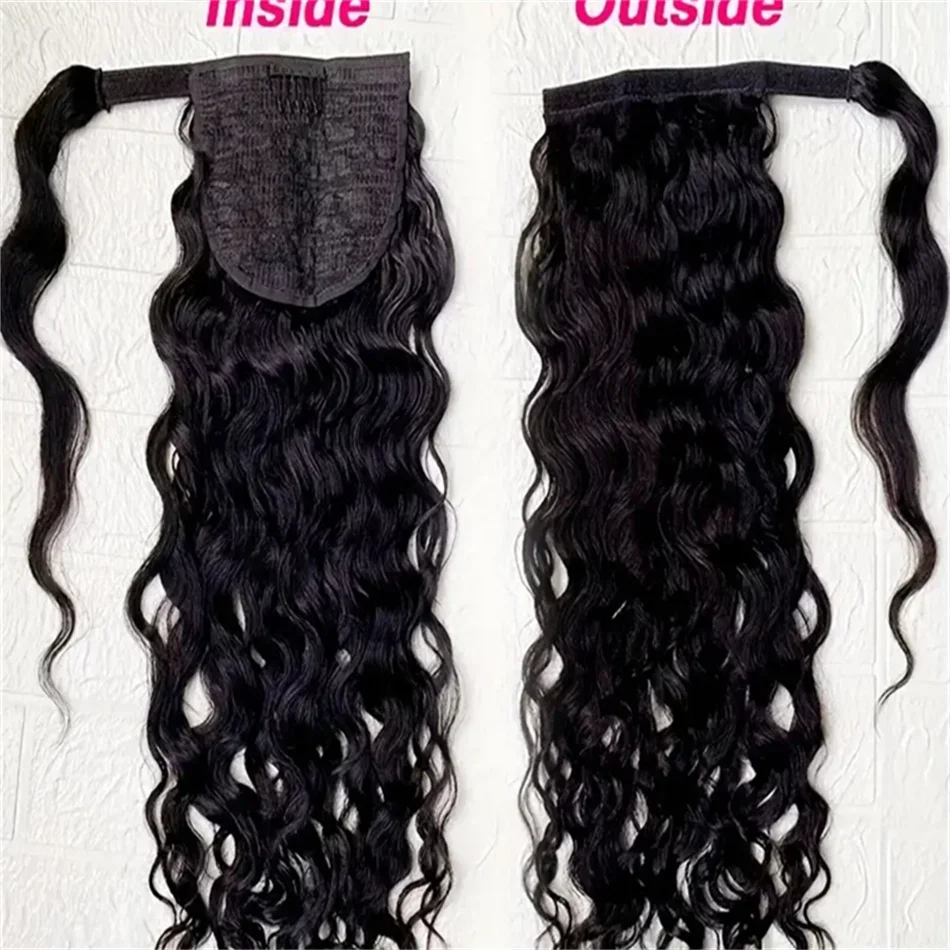 Water Wave Clip In Hair Extensions Natural Black Color Human Hair For Women Brazilian Hair 8-32 Inch Remy_voghion.com