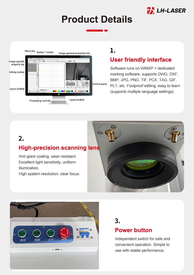 50W/100W CO2 Laser Marking Machine, Portable Galvo Engraver for Wood Acrylic Leather Plastic Credit Card Phone Case Glass Bottle