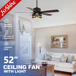 1stshine Ceiling Fan Rustic Decorative 6 Speeds Low Energy Ceiling Fan With Light and Remote