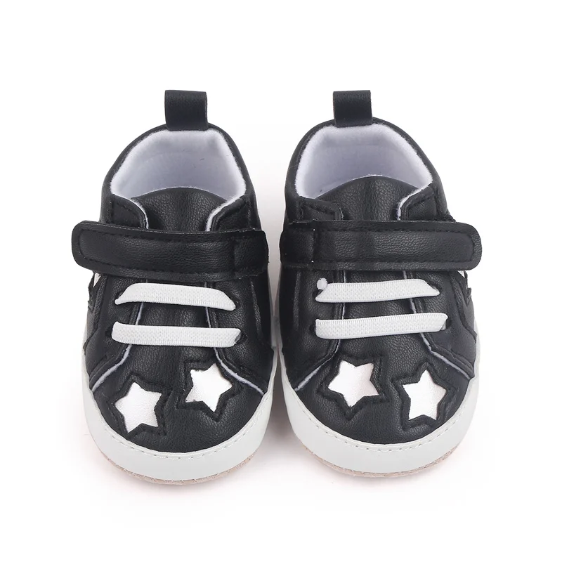 Sofe PU leather star design toddler baby boy sneakers shoes casual boy newborn infant shoes factory