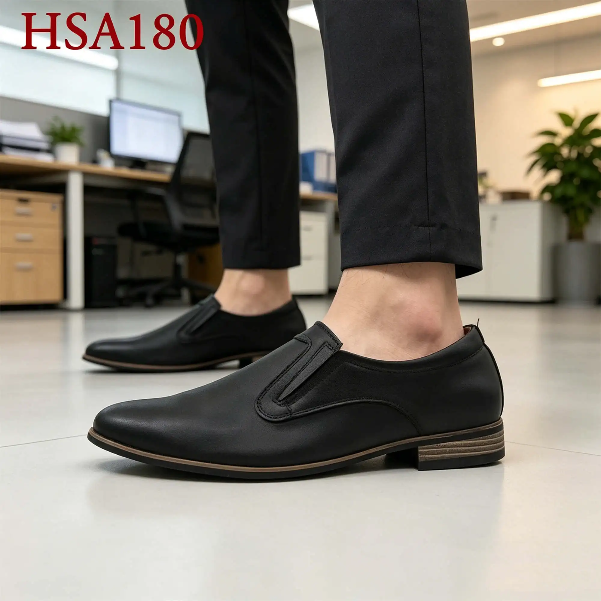 ZYF,Business Reception Pull on Men Dress Shoes Popular in Cambodia Formal Occasions Double Joints Design Office Shoes HSA180