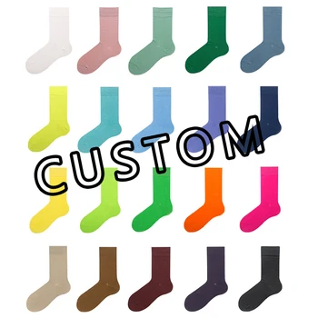 Fashion Custom Design Logo OEM Summer Pure Color Socks Solid Color Socks