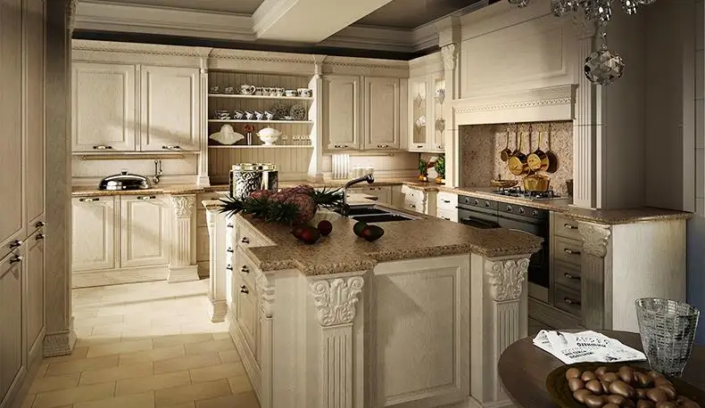 Antique custom design cheap bespoke ready assemble modular kitchen cabinet manufacture