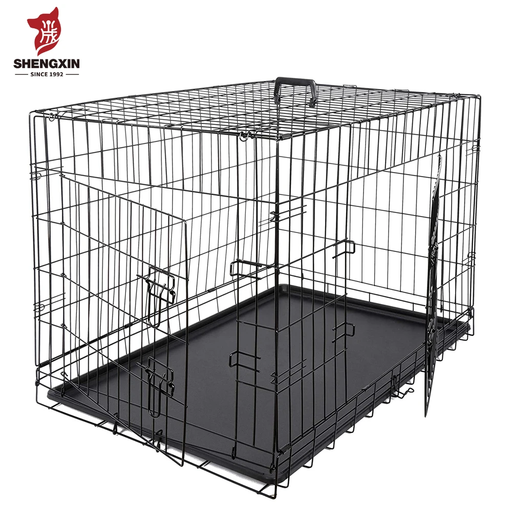2022 New Design Custom Double Doors 48 Inch Metal Large Pets Crates Dog Cages