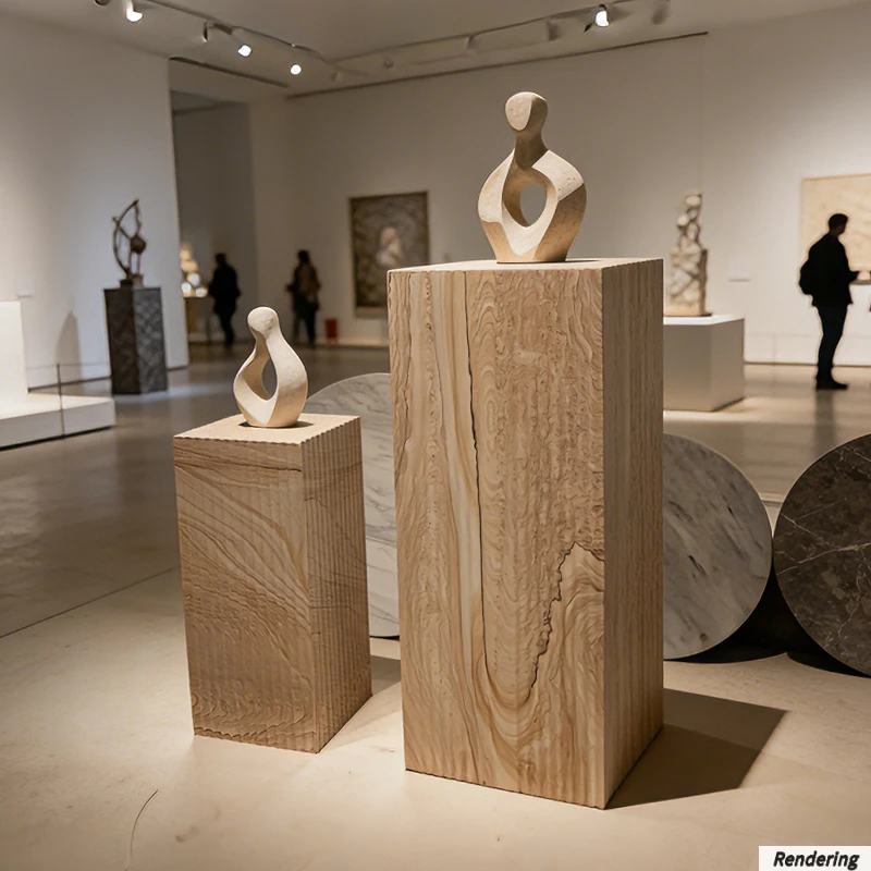 High Quality Sandstone Display Pedestal for Sculpture or Artworks - Customizable Sizes