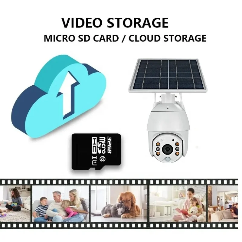 S10 Solar CCTV Camera WIFI PTZ with Night Vision 4G Color & PIR Human Motion Detection SIM Card Included