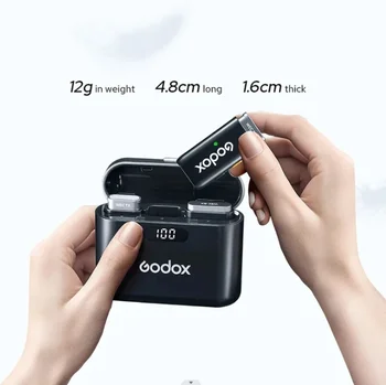 Godox WEC KIT1 KIT2 Wireless Lavalier Microphone for IPhone,Plug and Play, Noise Cancelling Lapel Mic with 656ft Transmission detail image