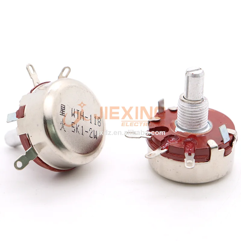 5pcs WTH118-1A 2W 100K Ohm Linear Taper Rotary Potentiometer – 6mm Round Shaft