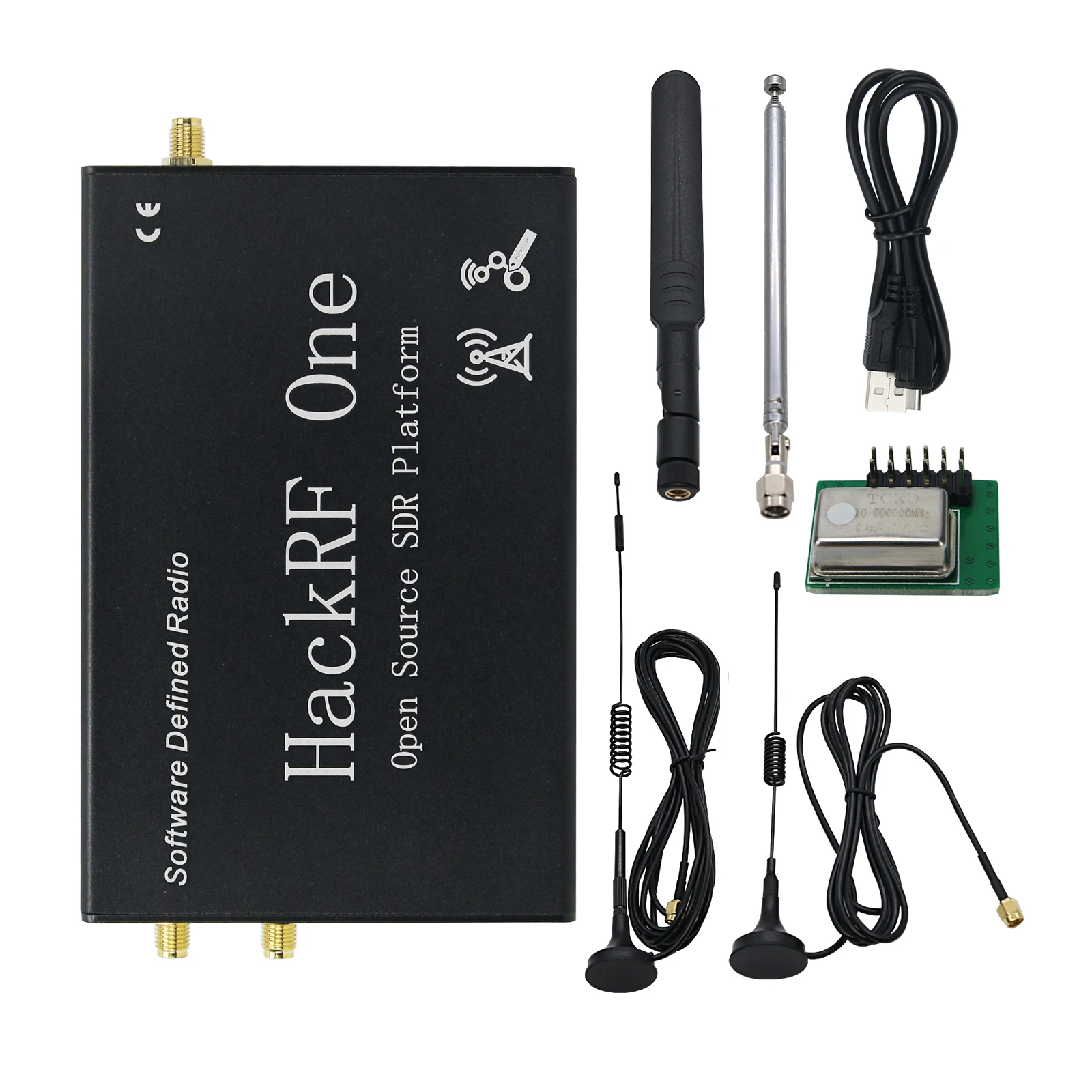 HackRF One R9 V1.8.x + Upgraded PortaPack H2 + Shell + 5 Antennas + USB  Cable