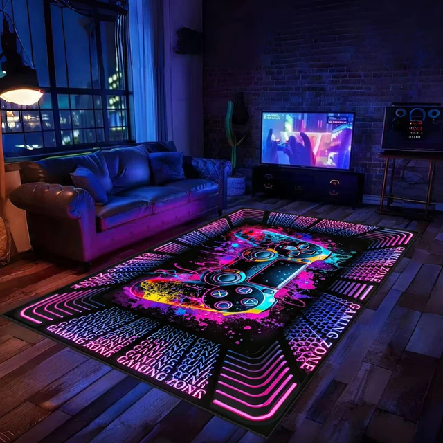 Gamepad Esports live room carpet Gaming Room Home Decor Cartoon Cyberpunk Carpet Large Area Full Carpeting