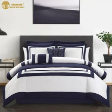 Wholesale 5 Star White Egyptian 100% Cotton Duvet Cover King Hotel Quilt Cover Bed Linen Sheet Bedding Set 7 Pieces