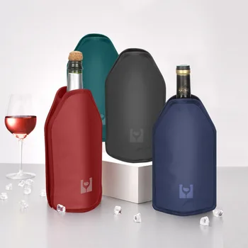 FSE Ice Bags Beer Champagne Cooler Tool Wine Cooler Sleeve Chiller Black Wine Cooler Sleeve Chiller Freezer