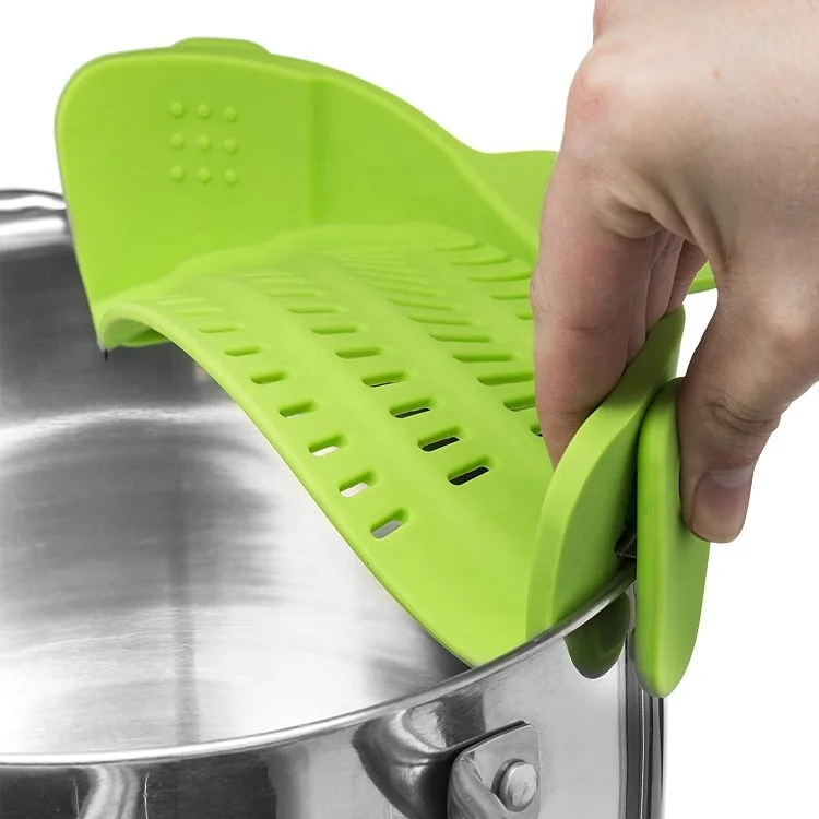 Clip in silicone per uso alimentare su colino per pentole colino da cucina per Pasta in padella