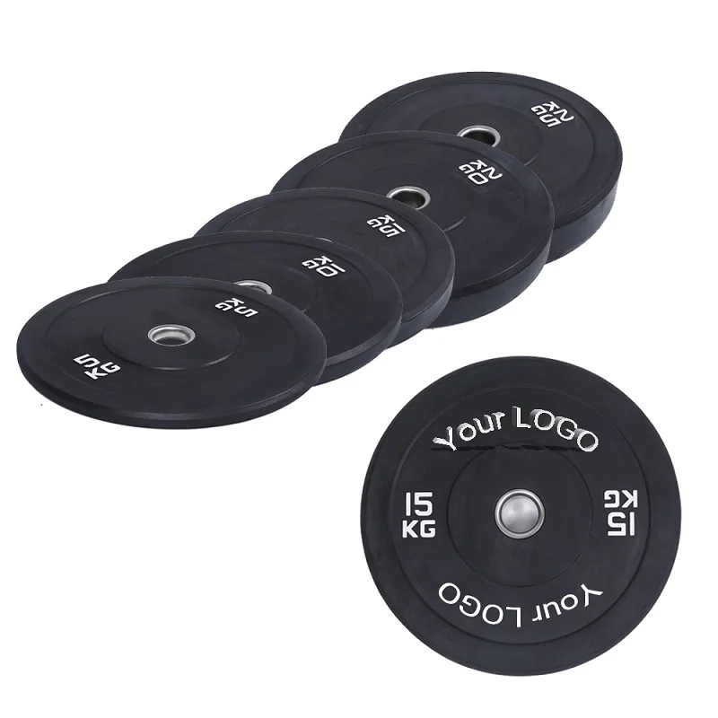 Competitive Workout Gym Weightlifting Plate Set 15kg 50kg Rubber Bumper Discs 20kg Iron Weight Discs Barbell Plate Bumper Weight