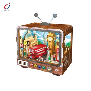 Chengji Wooden Construction Puzzle Toddler Simulated Scenario Lighting Educational Toys for Children Wooden Jigsaw Puzzle