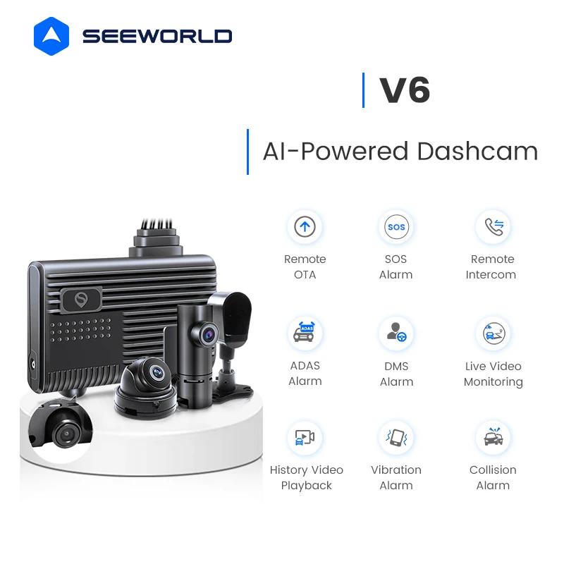 Up to 4 Channels Live Streaming 4G Dashcam for Vehicle With AI ADAS DMS Fleet GPS Tracking System
