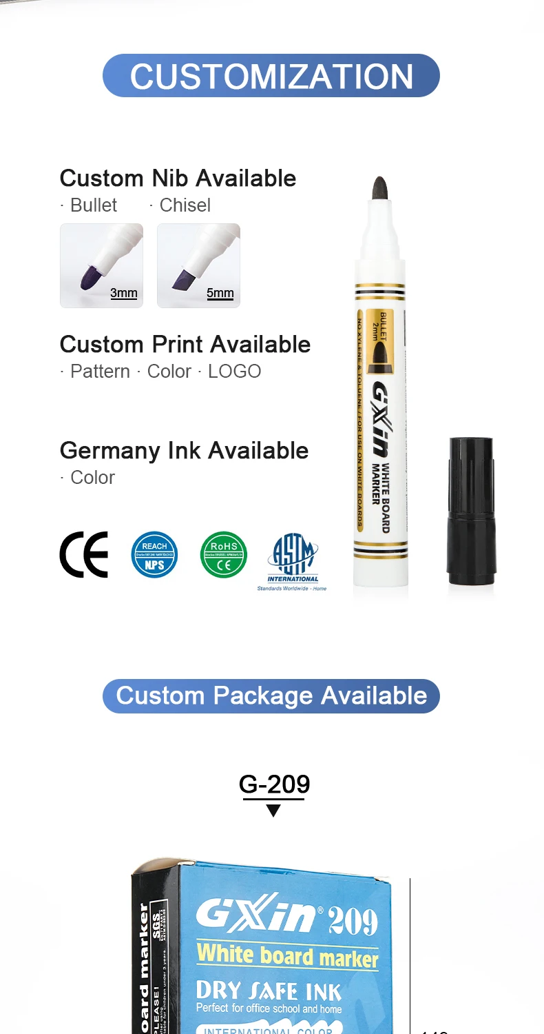 Gxin G209 4pcs/set Multicolor Dry Erase Nontoxic High Performance