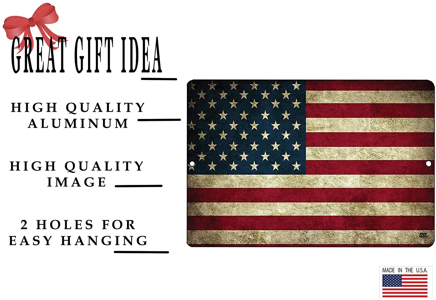 Rogue Riverタクティカルアメリカ国旗メタルTin Sign壁装飾Man CaveバースタンドUp or Get Out Patriotic Rogue River Tactical USA American Mad Eagle Flag Metal Tin Sign