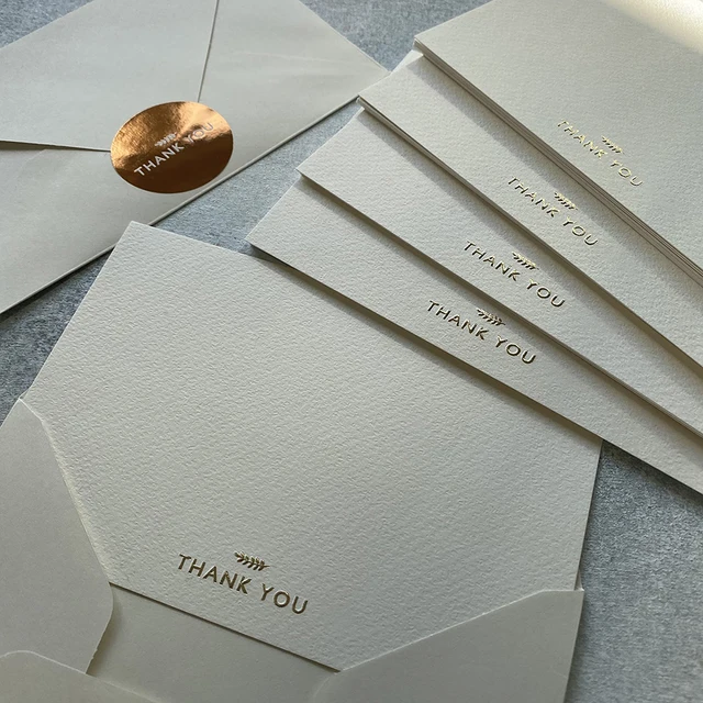 Low MOQ Wholesale High Quality Luxury Custom Foil Logo Embossed Business Card Postcard Wedding Card Thank You Card