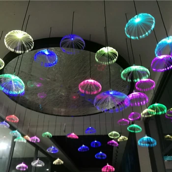 Motif Led Fiber Optic Jellyfish Hanging Lamp Light For Christmas Event ...