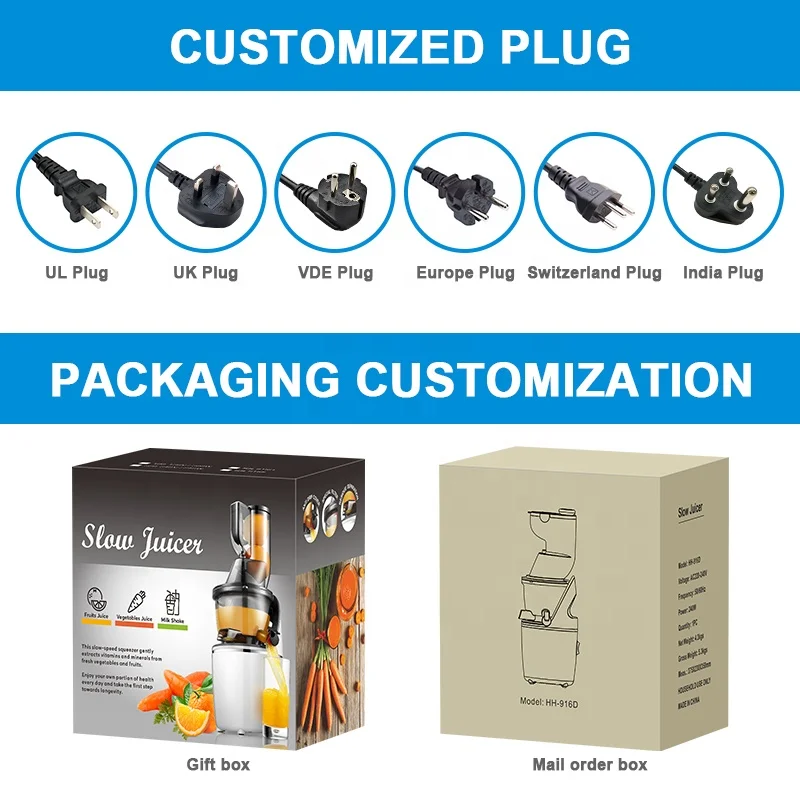 Smart Masticating Slow Juicer Extractor Easy Clean Vegetable Fruit Juice Press for Citrus English Operating for Home Kitchen Use