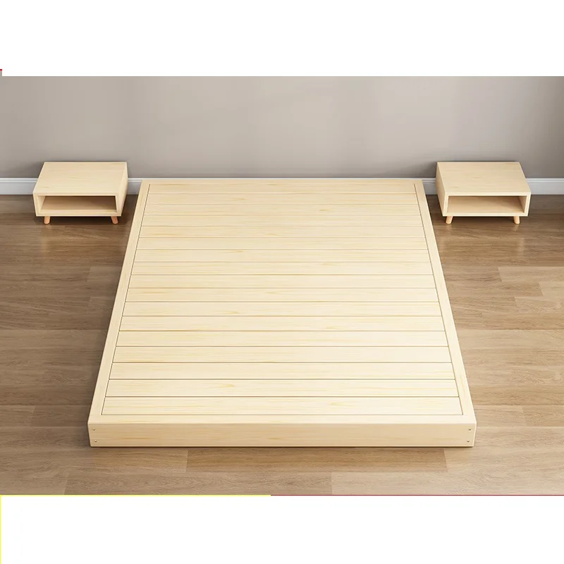 Custom Size Nordic Style Solid Wooden Bed Modern Simple King Queen Oak