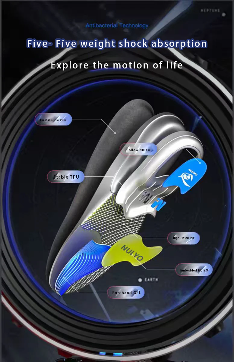 Professional Basketball Badminton Sports Insoles for Men Women Strong Arch Support Anti-Rollover Feature Shoe TPR EVA PU