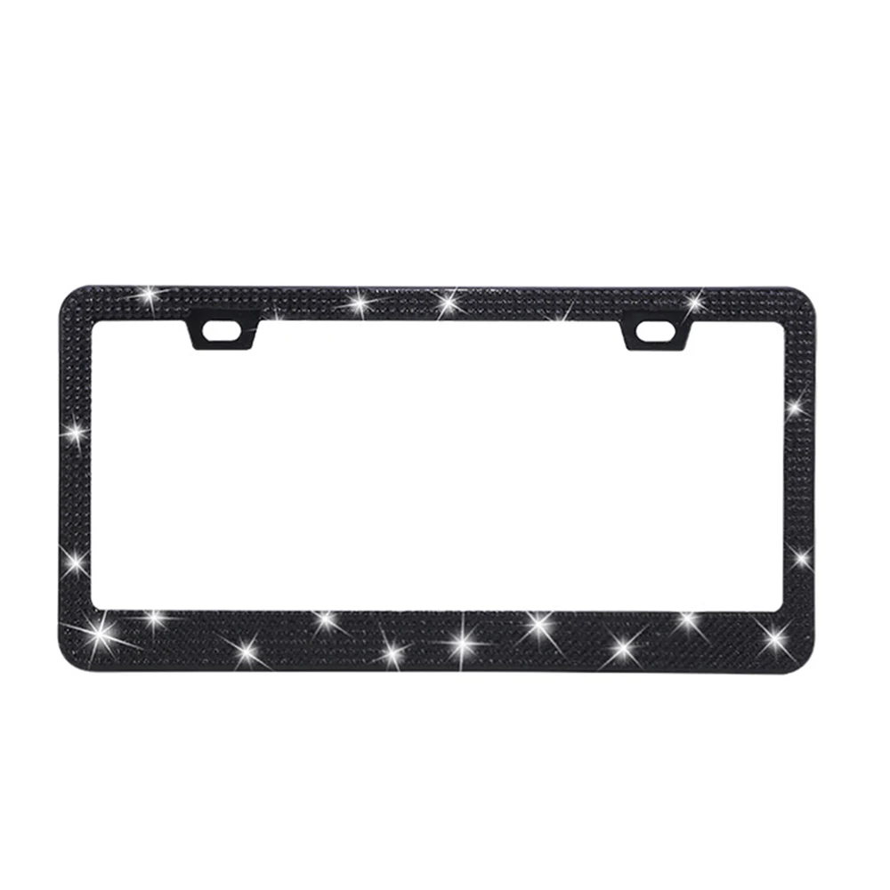 31*16cm American Size Black Rhinestone License Plate Frame for Woman Gifts