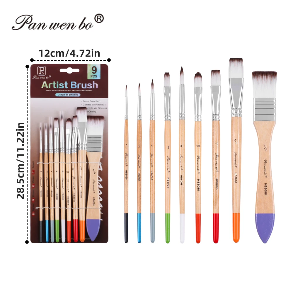 9 шт. нейлоновые акриловые кисти для рисования